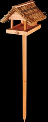 Comedero para Pajaros con Techo de Paja y Poste